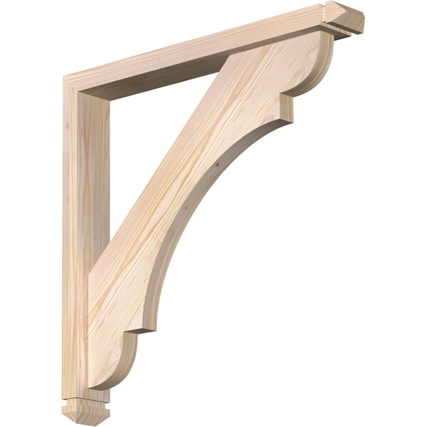 Ekena Millwork Olympic Arts and Crafts Smooth Bracket w/ Offset Brace, Douglas Fir, 3 1/2"W x 26"D x 26"H BKT0402X26X26OLY03SDF - main